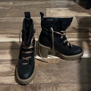 Dolce Vita Black and Tan Lace Up Boots